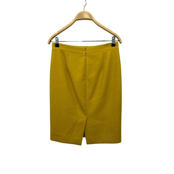 J.Crew No. 2 Pencil Skirt Womens Size 4 Mustard Yellow Wool Blend Mid-Length - Picture 5 of 8